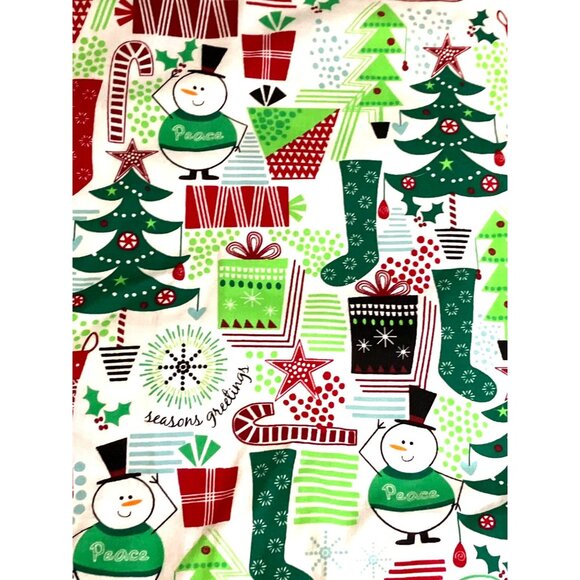 Christmas Themed Tafford Medical Scrub Top S Snowman and Christmas Tree Pattern - Picture 1 of 8
